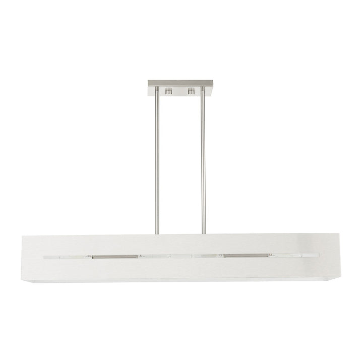 4 Light Brushed Nickel Linear Chandelier
