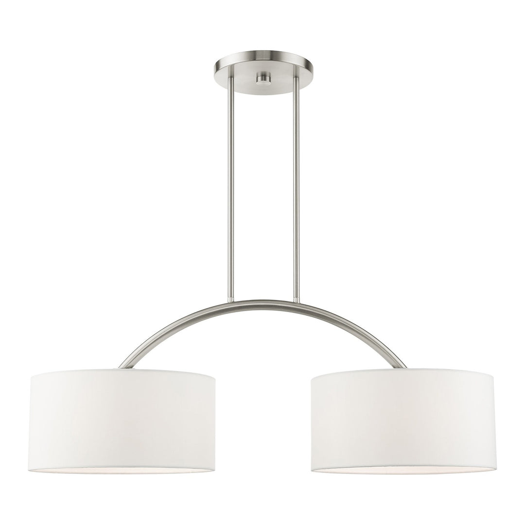 2 Light Brushed Nickel Linear Chandelier by Livex Lighting