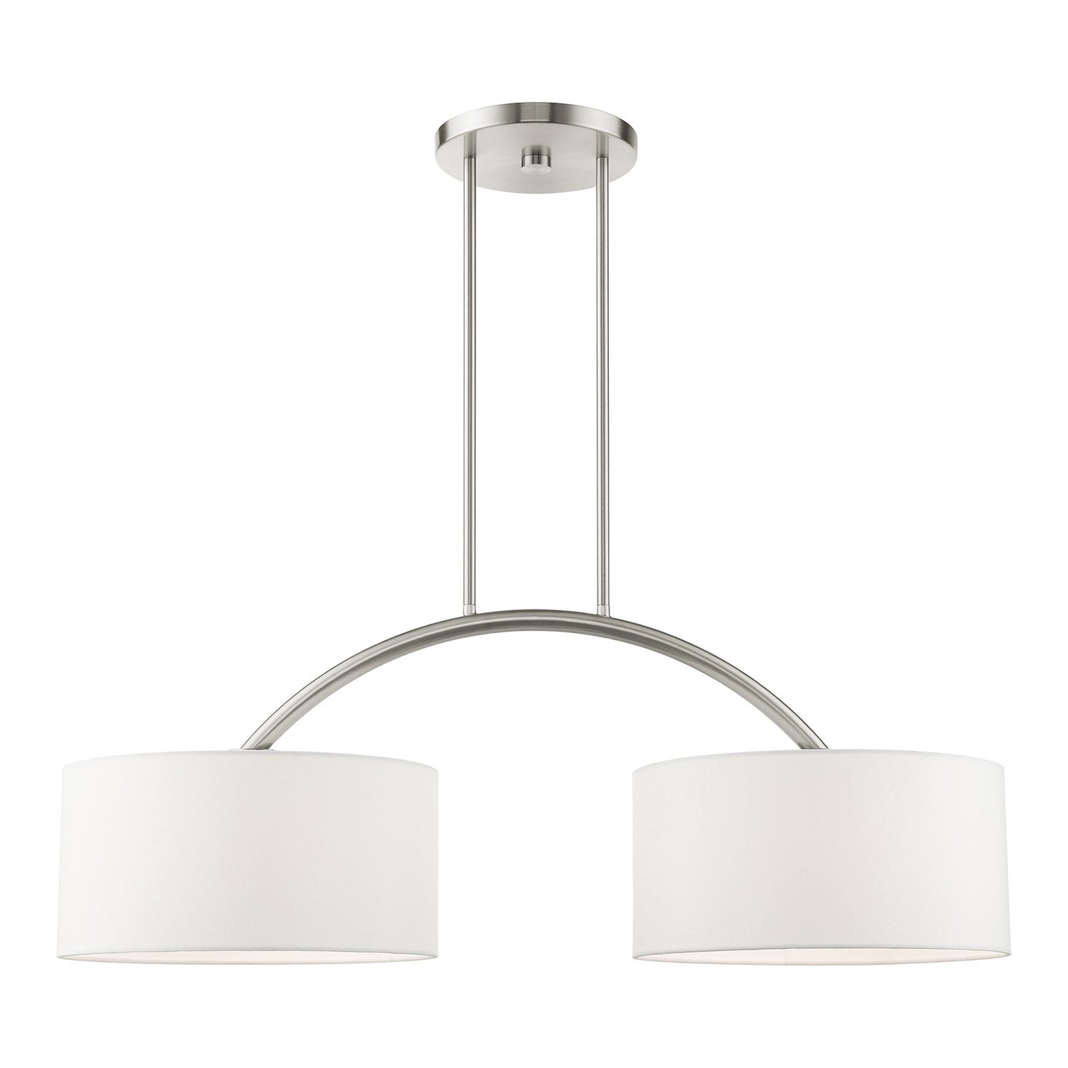 2 Light Brushed Nickel Linear Chandelier by Livex Lighting