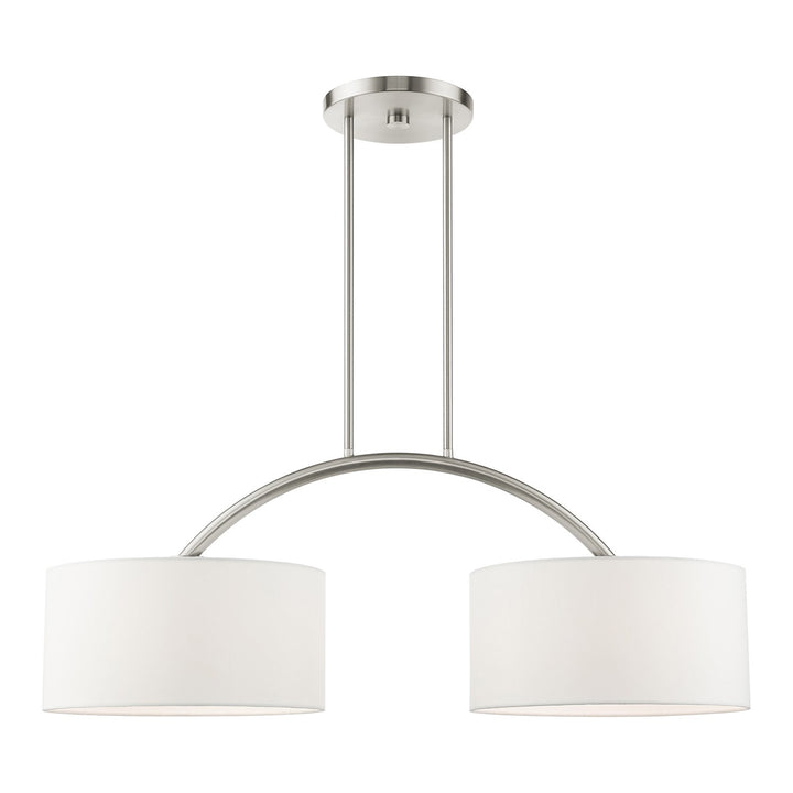 2 Light Brushed Nickel Linear Chandelier by Livex Lighting