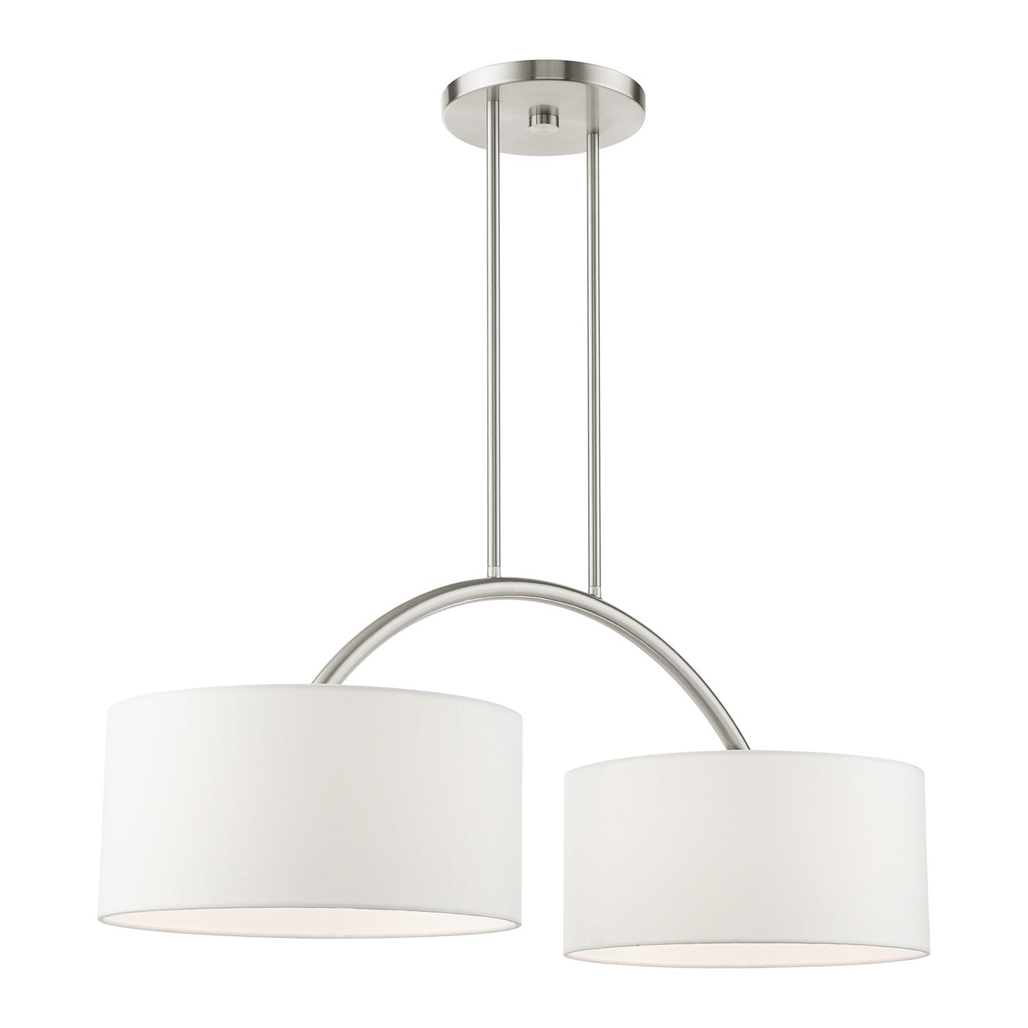 2 Light Brushed Nickel Linear Chandelier