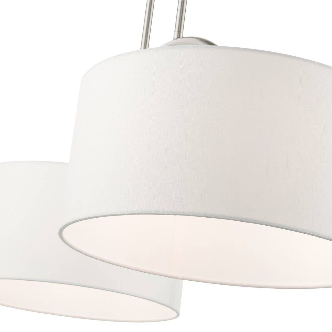 2 Light Brushed Nickel Linear Chandelier