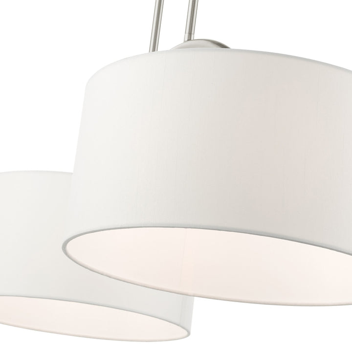 2 Light Brushed Nickel Linear Chandelier
