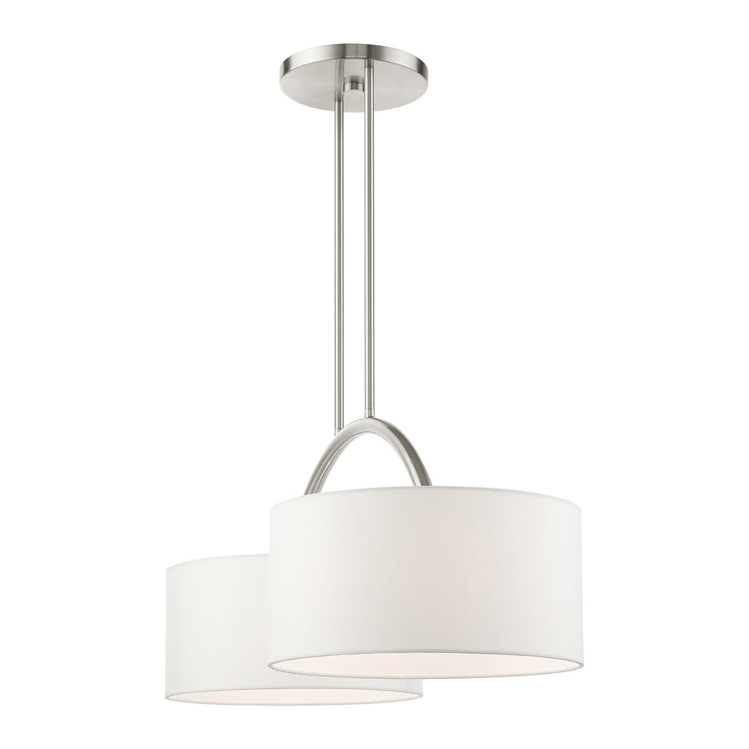 2 Light Brushed Nickel Linear Chandelier