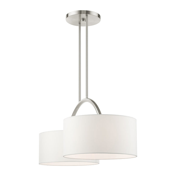 2 Light Brushed Nickel Linear Chandelier