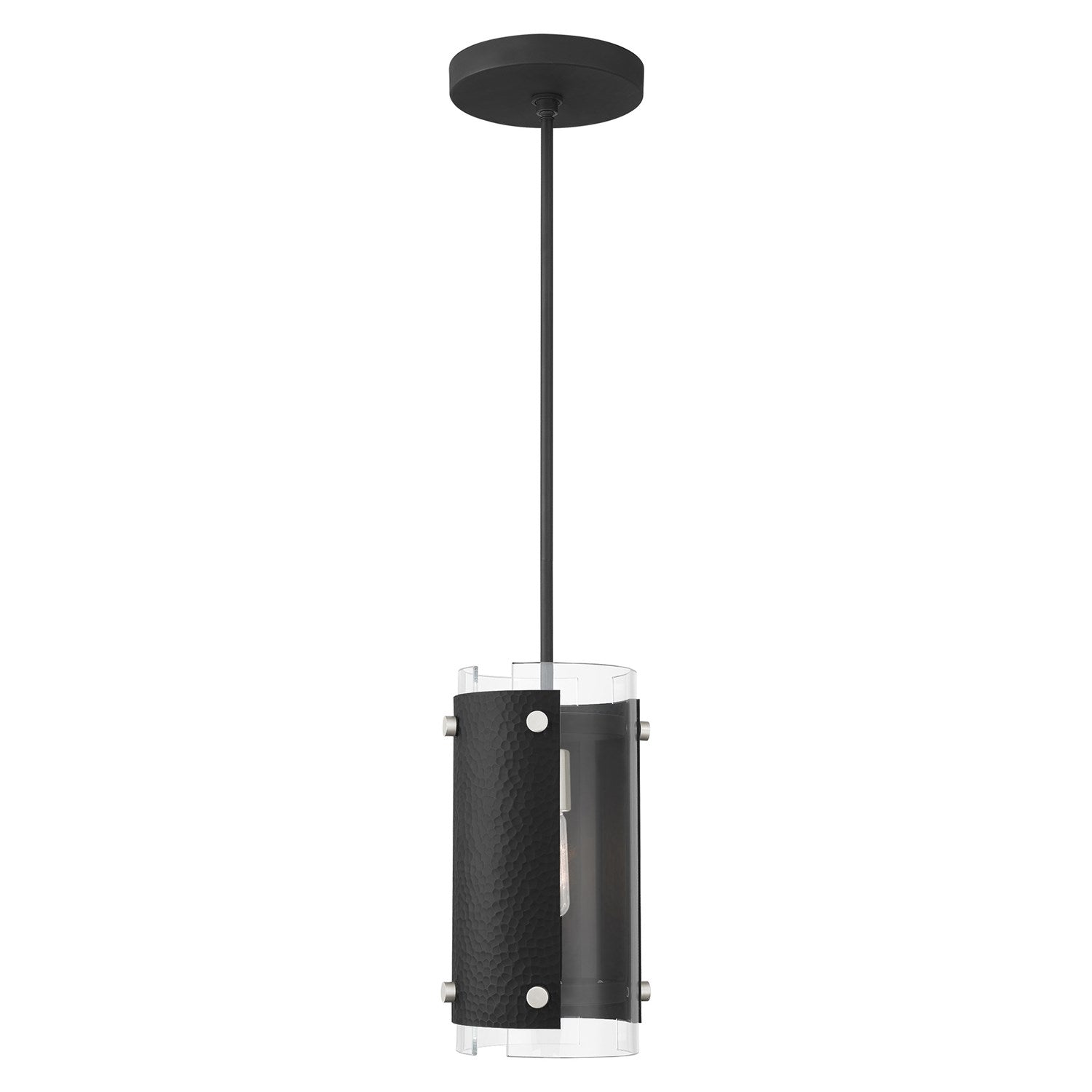 1 Light Black Single Pendant by Livex Lighting
