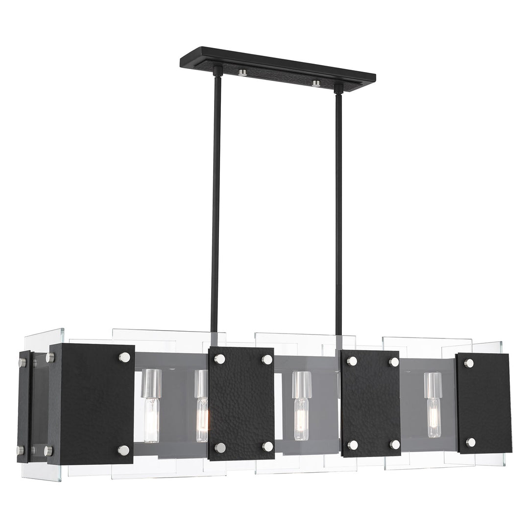 8 Light Black Linear Chandelier by Livex Lighting