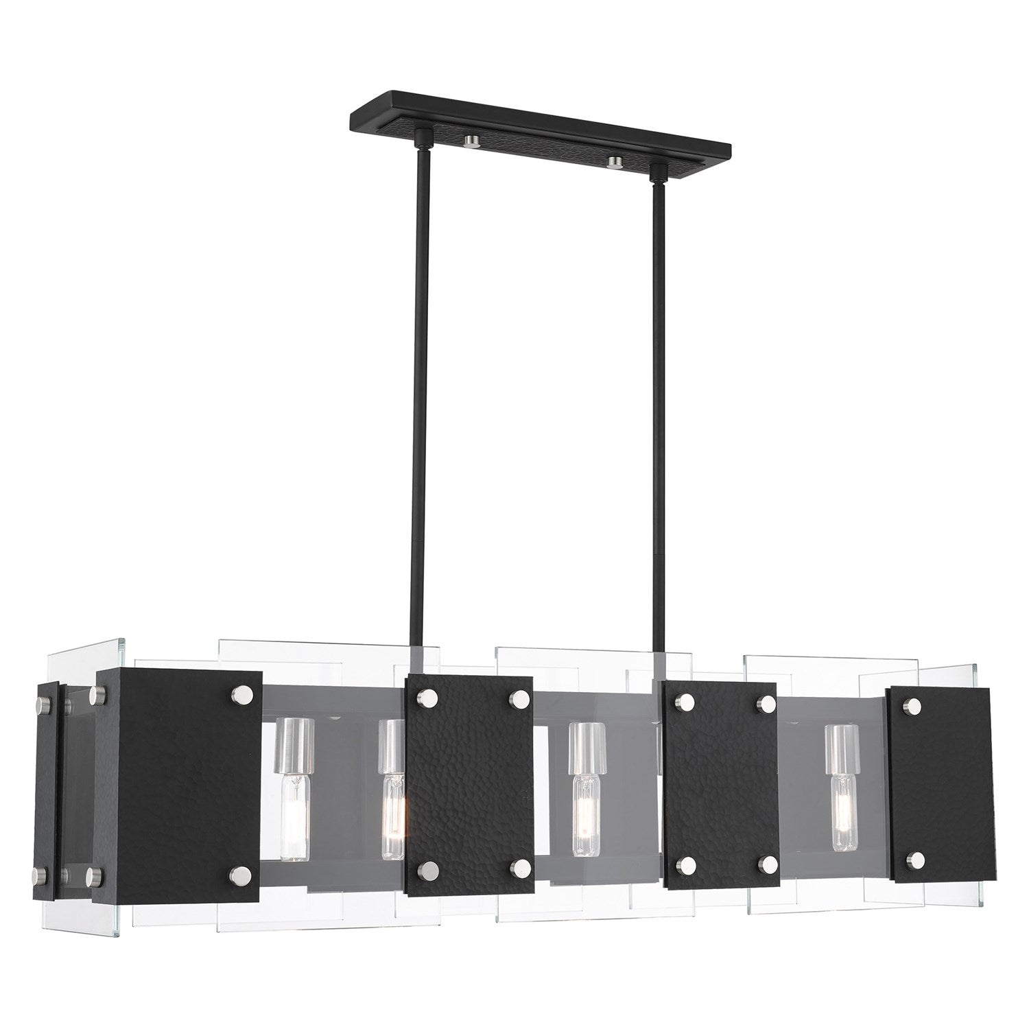 8 Light Black Linear Chandelier by Livex Lighting