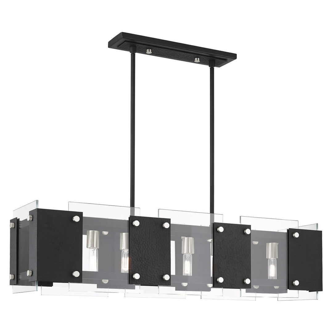 8 Light Black Linear Chandelier