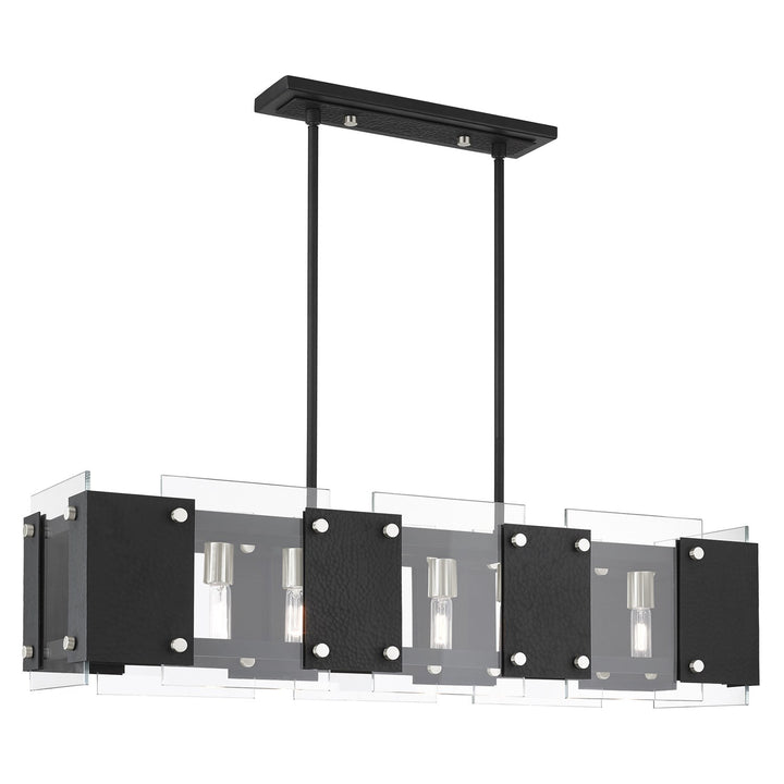 8 Light Black Linear Chandelier