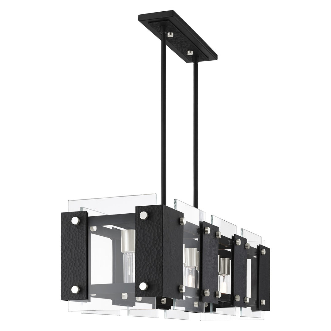 8 Light Black Linear Chandelier
