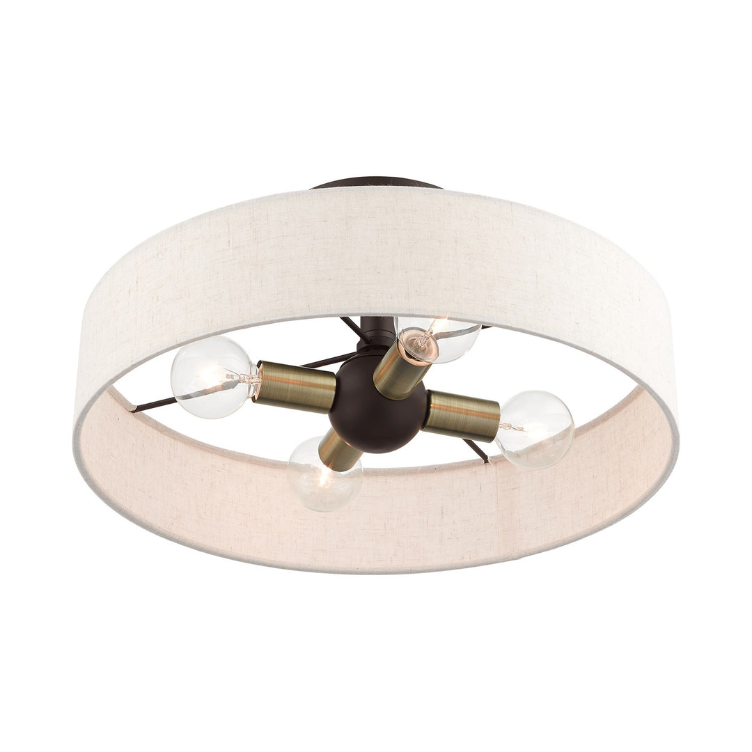 4 Light Bronze Semi Flush Mount