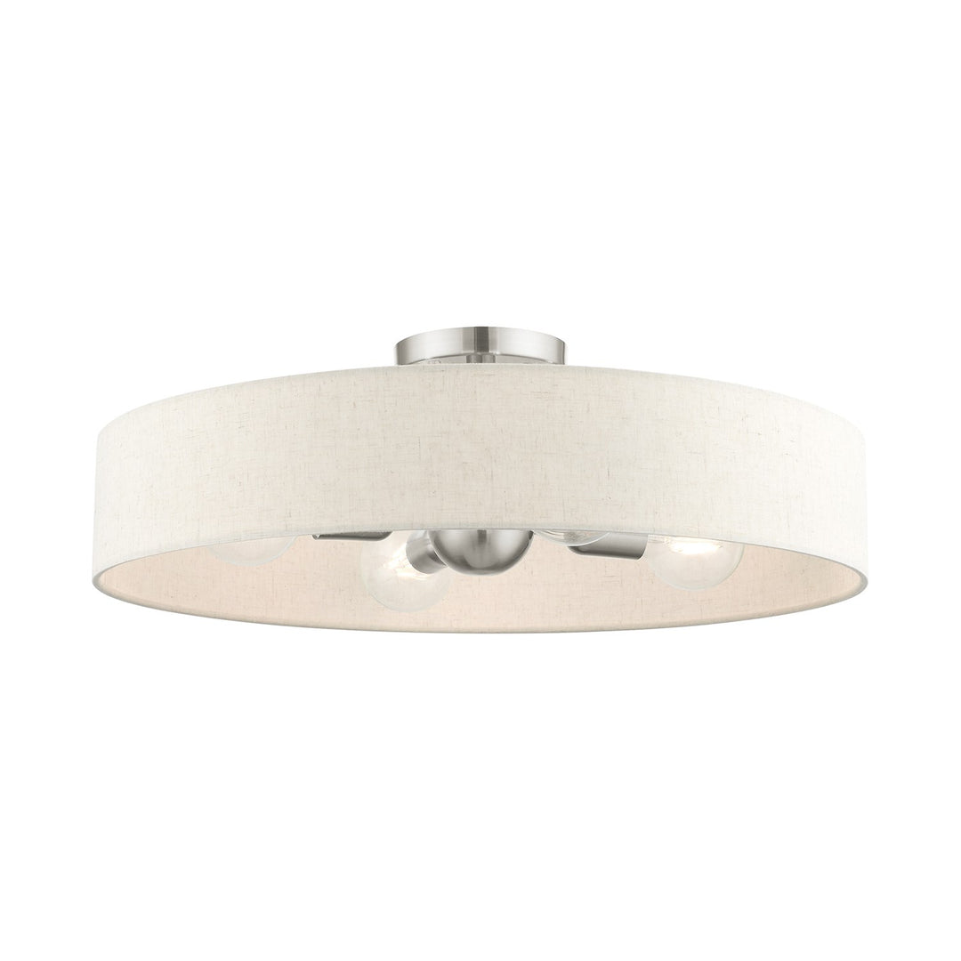 4 Light Brushed Nickel Semi Flush Mount by Livex Lighting