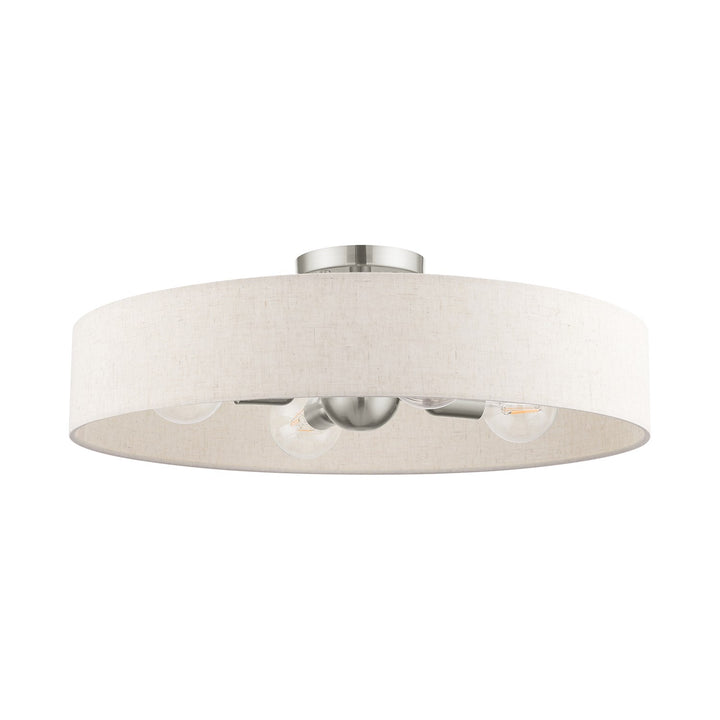 4 Light Brushed Nickel Semi Flush Mount
