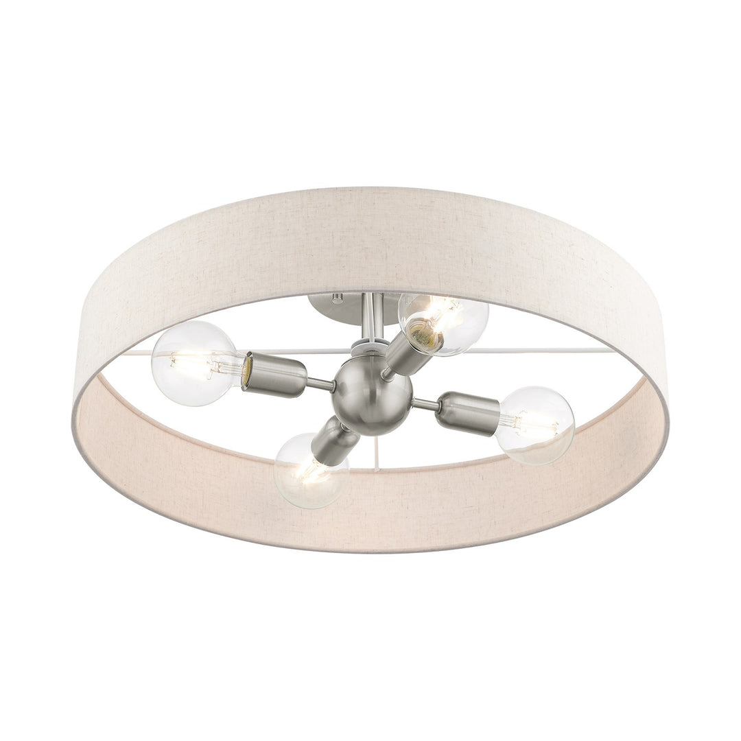 4 Light Brushed Nickel Semi Flush Mount