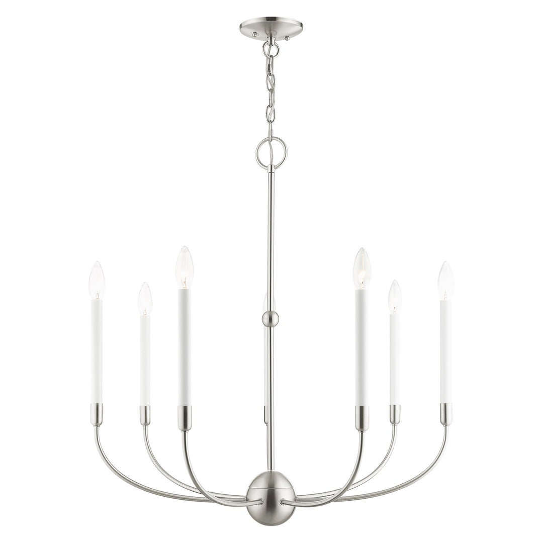 7 Light Brushed Nickel Chandelier by Livex Lighting