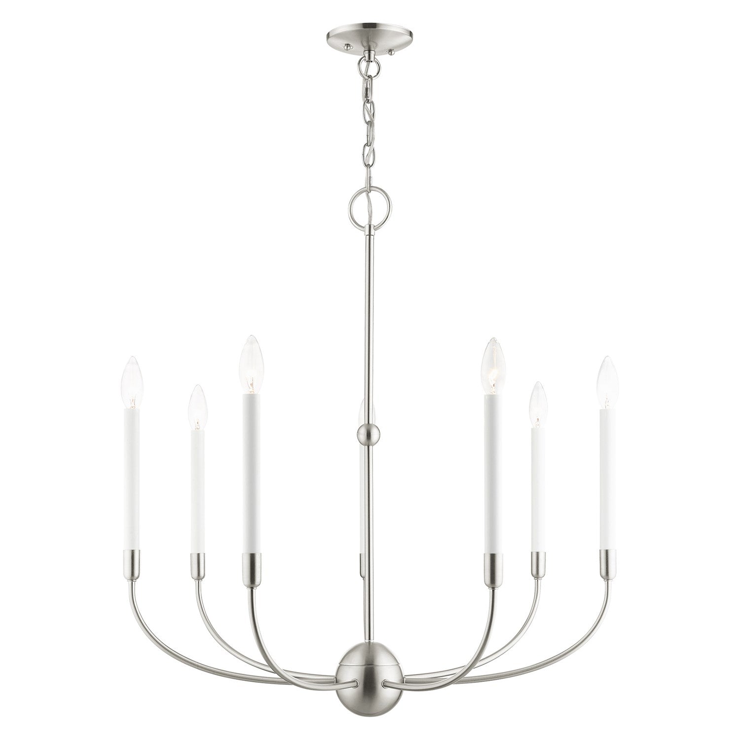 7 Light Brushed Nickel Chandelier by Livex Lighting