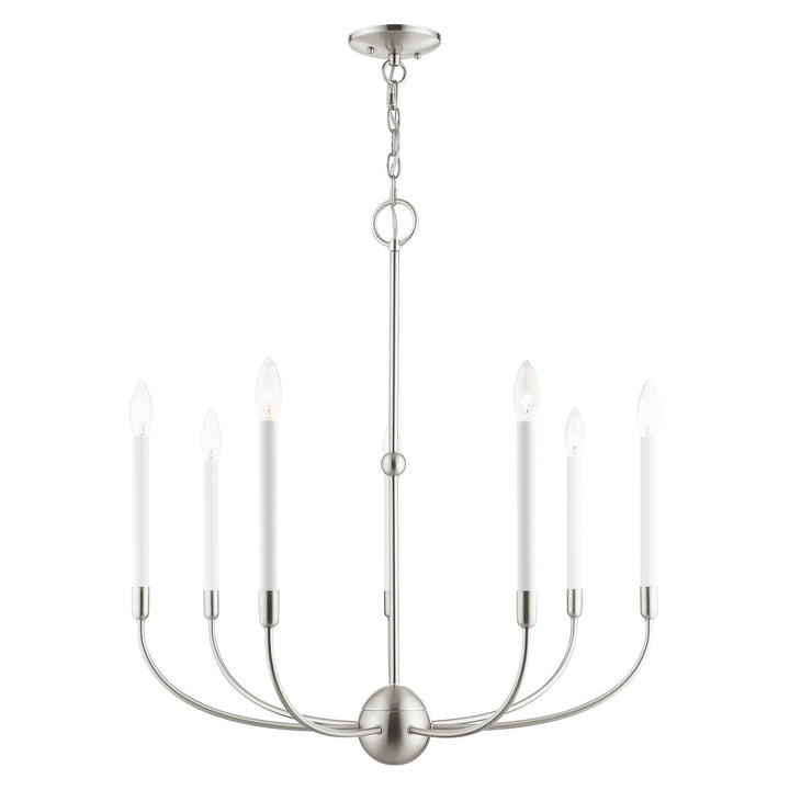 7 Light Brushed Nickel Chandelier by Livex Lighting