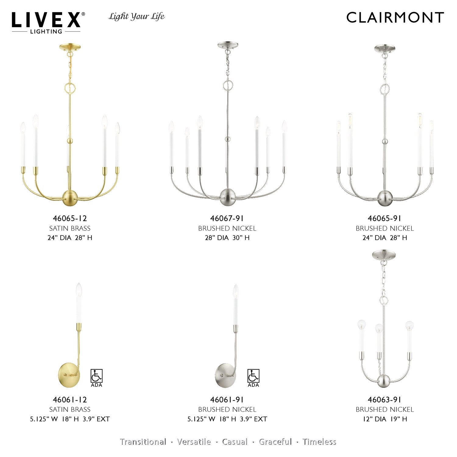 7 Light Brushed Nickel Chandelier