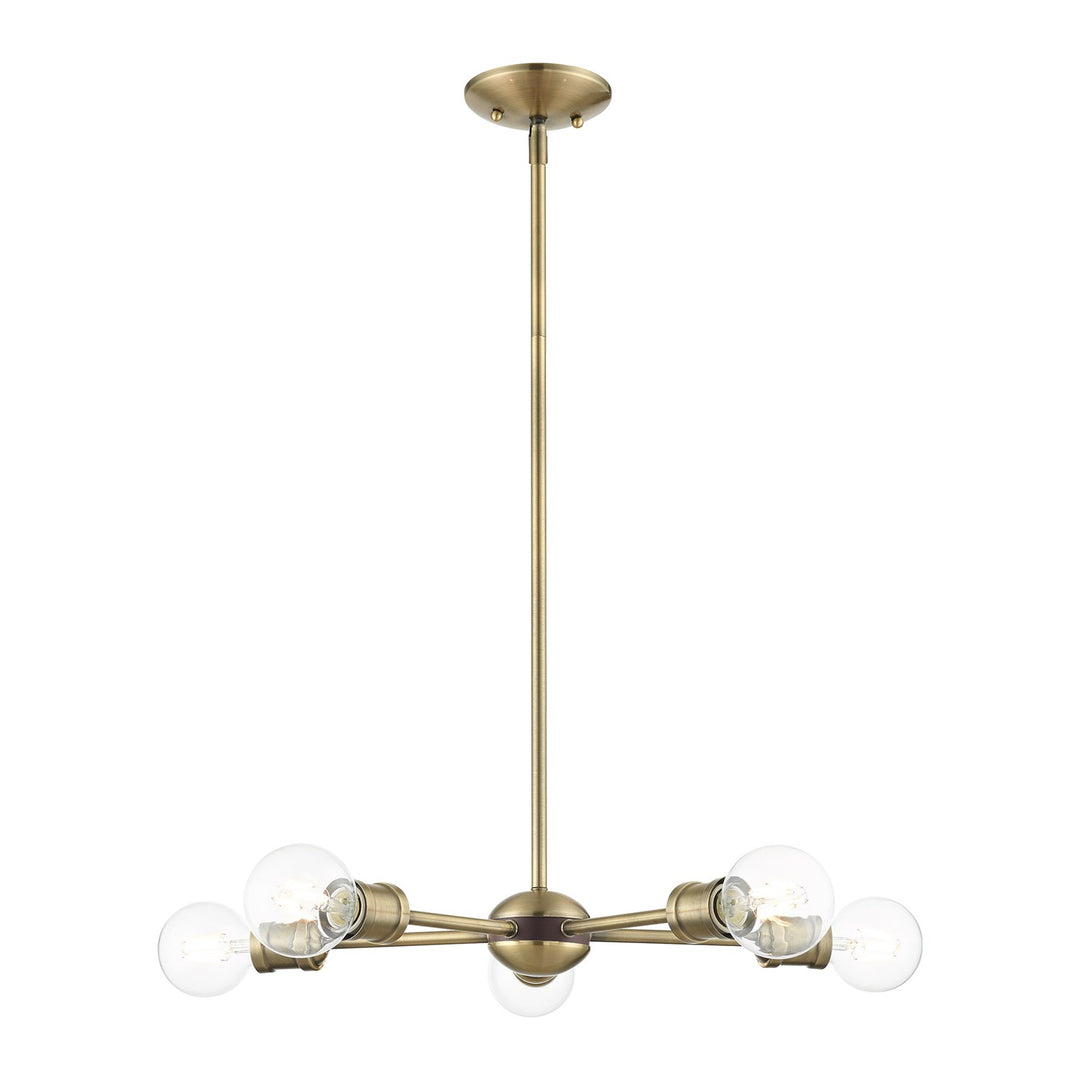 5 Light Antique Brass Chandelier by Livex Lighting
