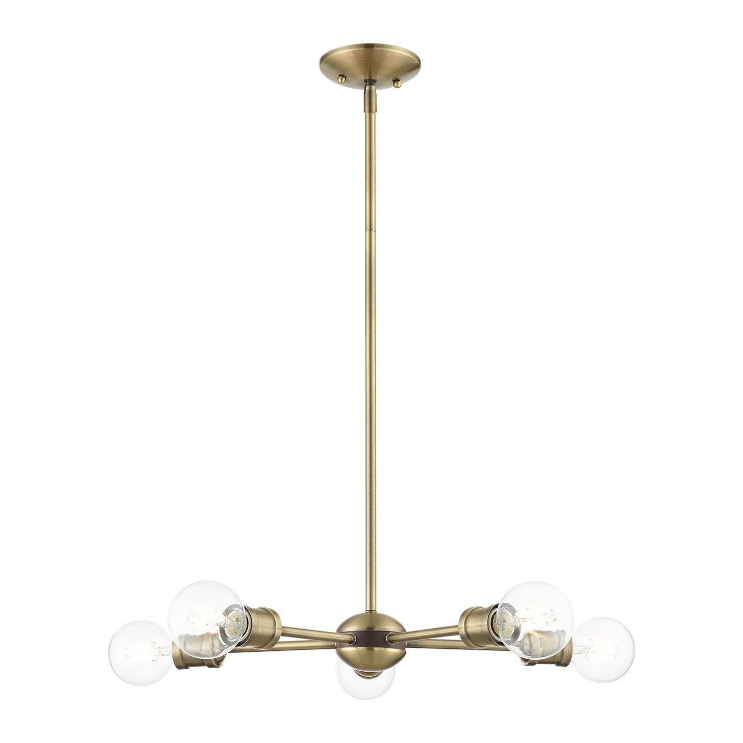 5 Light Antique Brass Chandelier by Livex Lighting