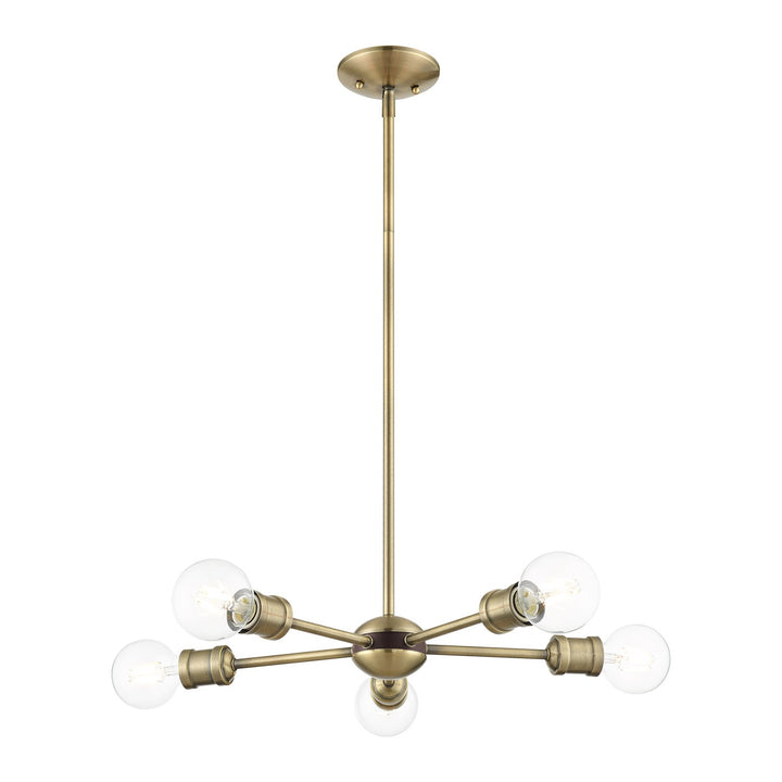 5 Light Antique Brass Chandelier