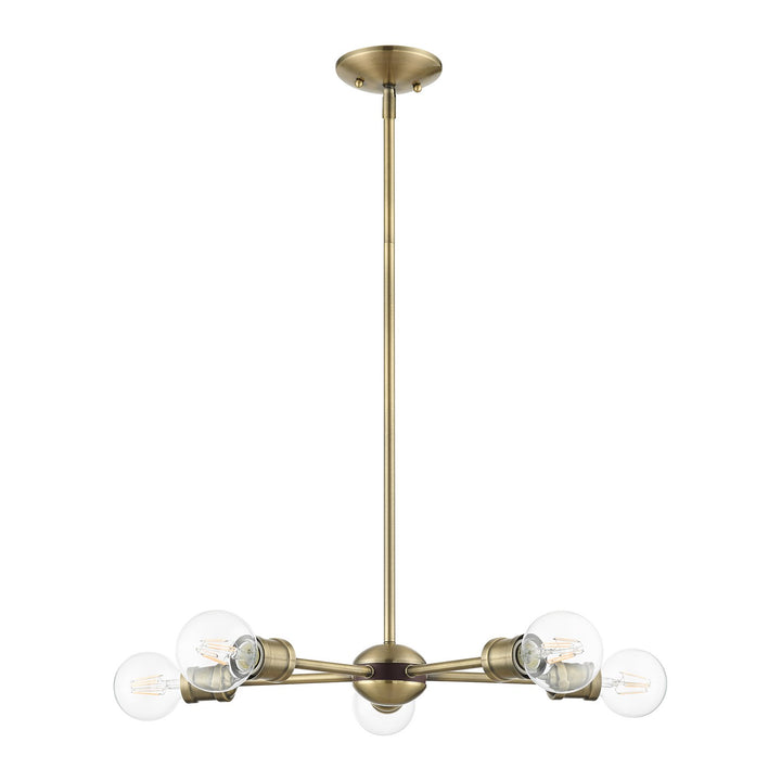5 Light Antique Brass Chandelier