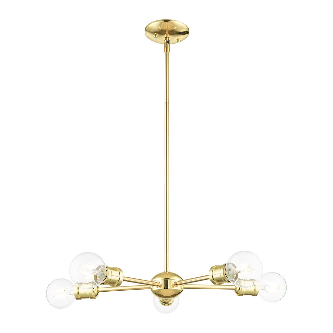 5 Light Polished Brass Chandelier by Livex Lighting