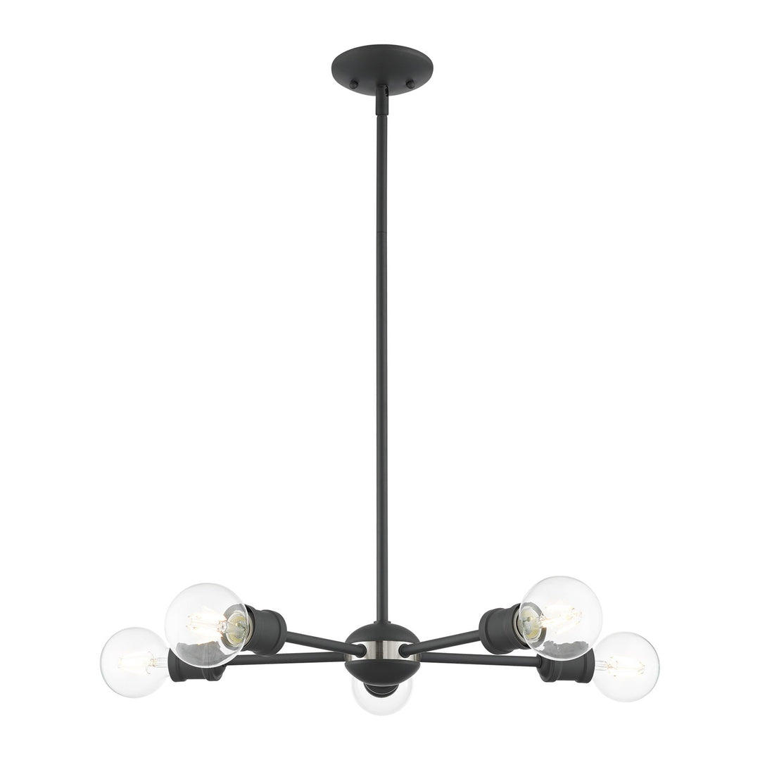 5 Light Scandinavian Gray Chandelier by Livex Lighting