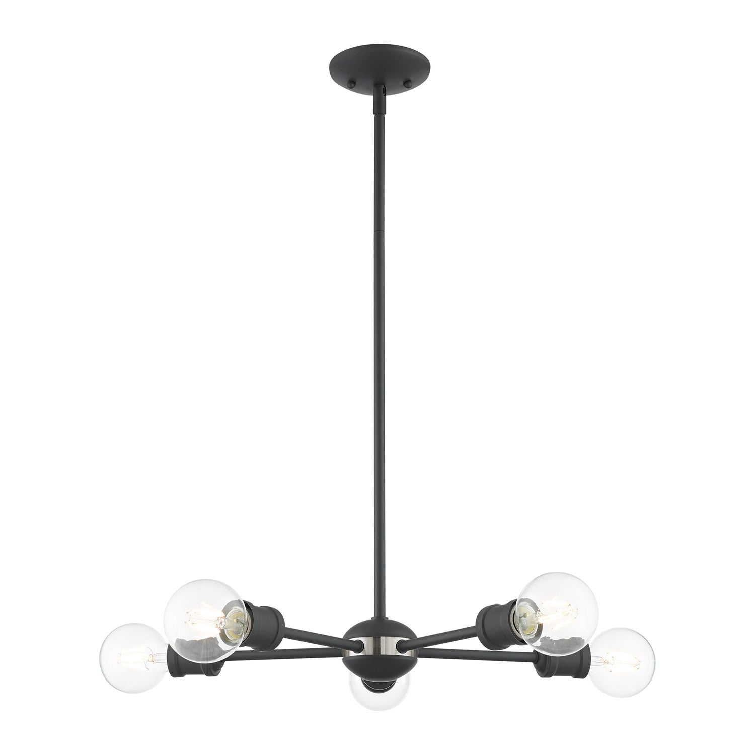 5 Light Scandinavian Gray Chandelier by Livex Lighting