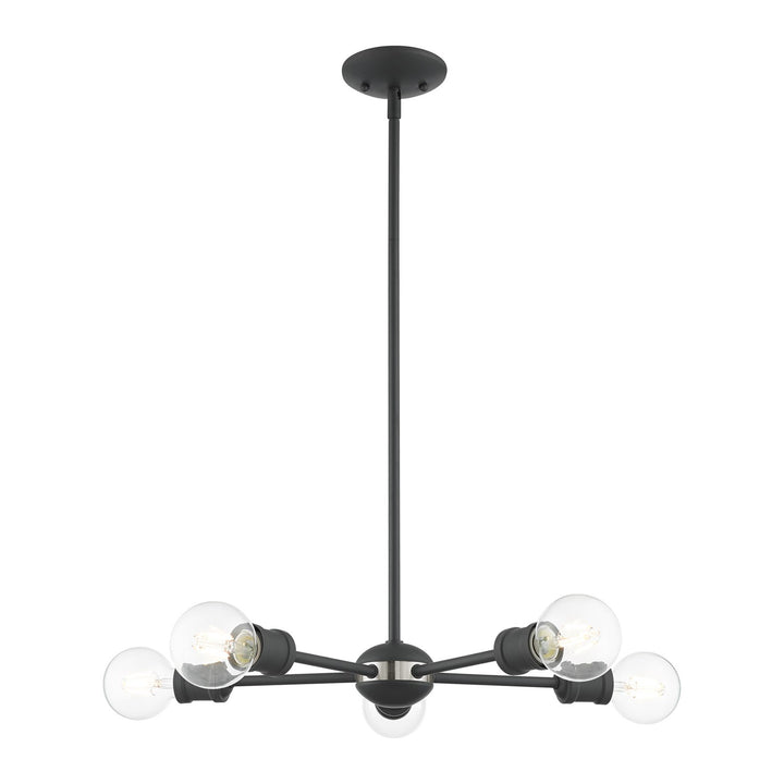5 Light Scandinavian Gray Chandelier by Livex Lighting