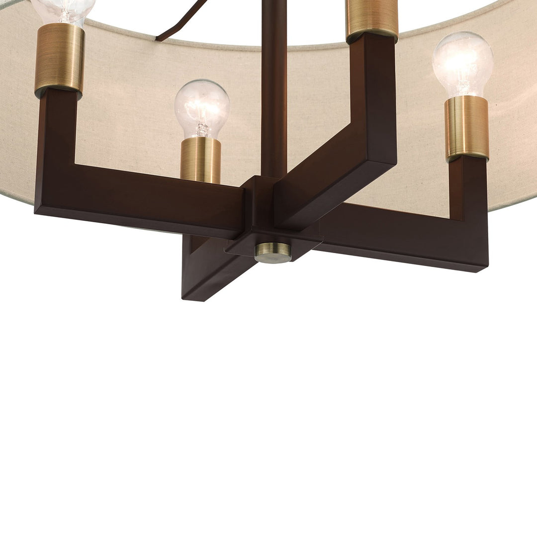 4 Light Bronze Chandelier