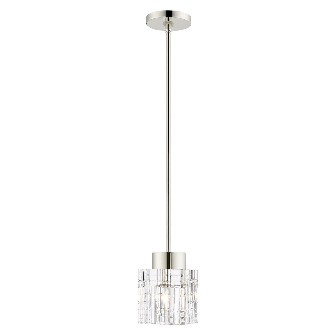 1 Light Polished Nickel Single Pendant by Livex Lighting