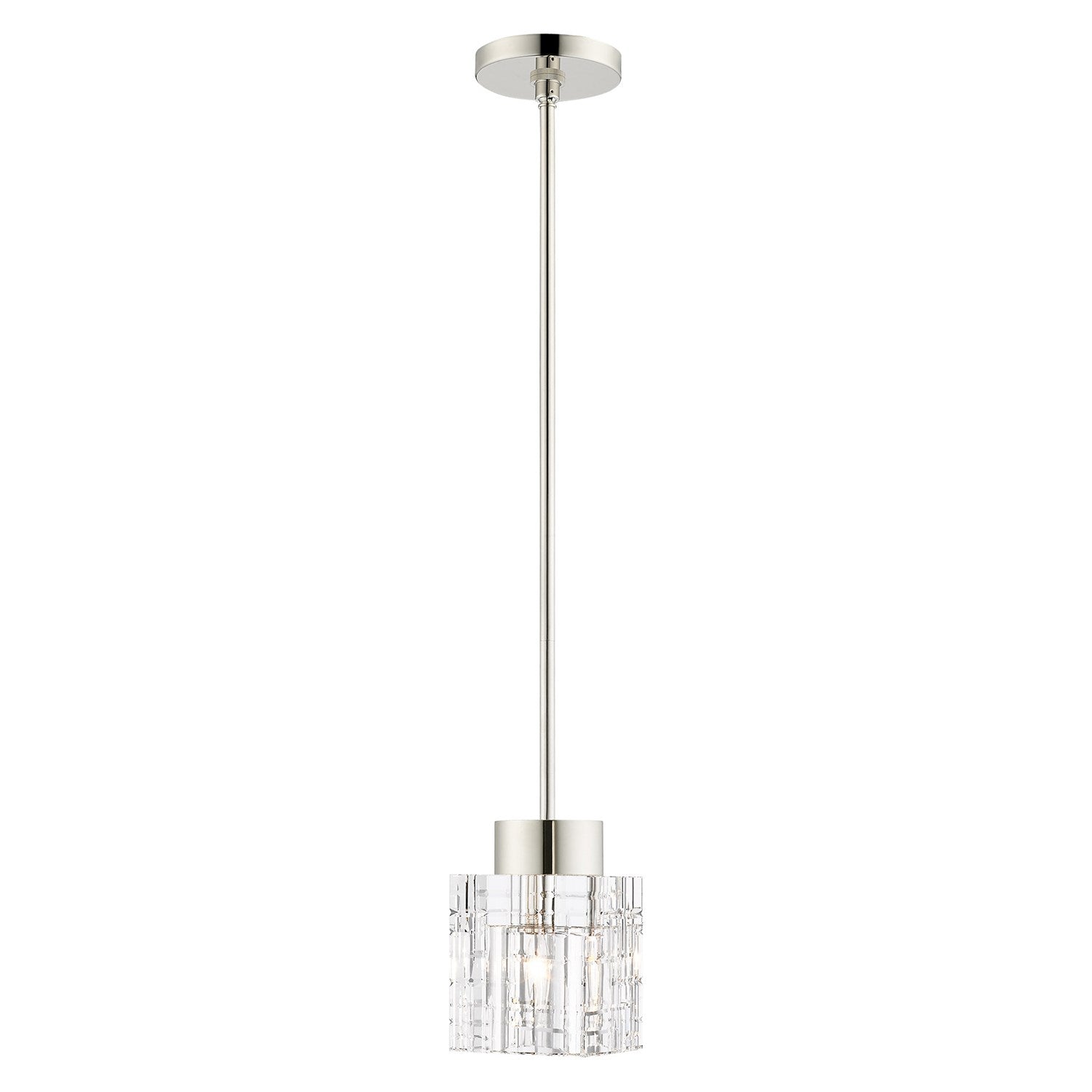 1 Light Polished Nickel Single Pendant by Livex Lighting