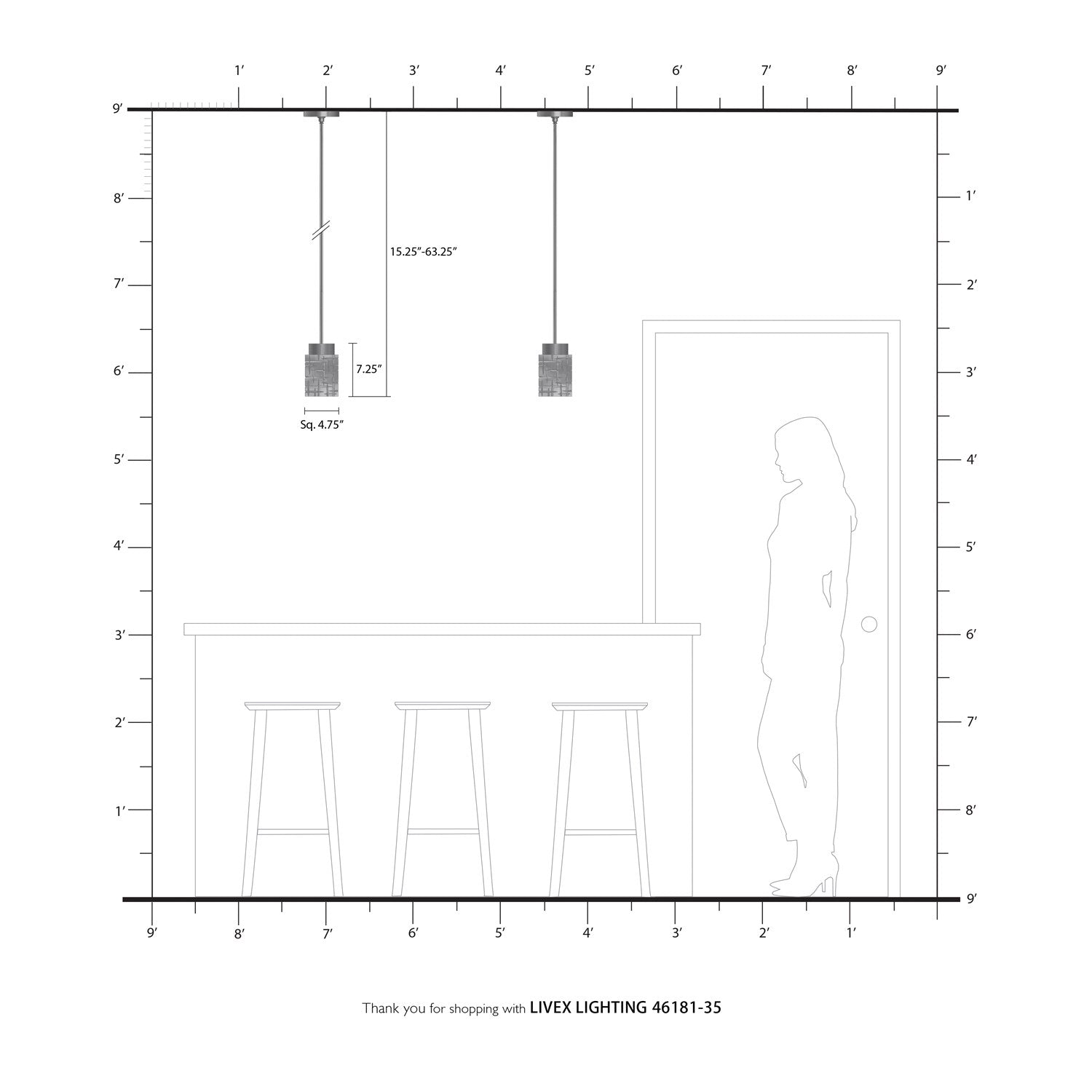1 Light Polished Nickel Single Pendant