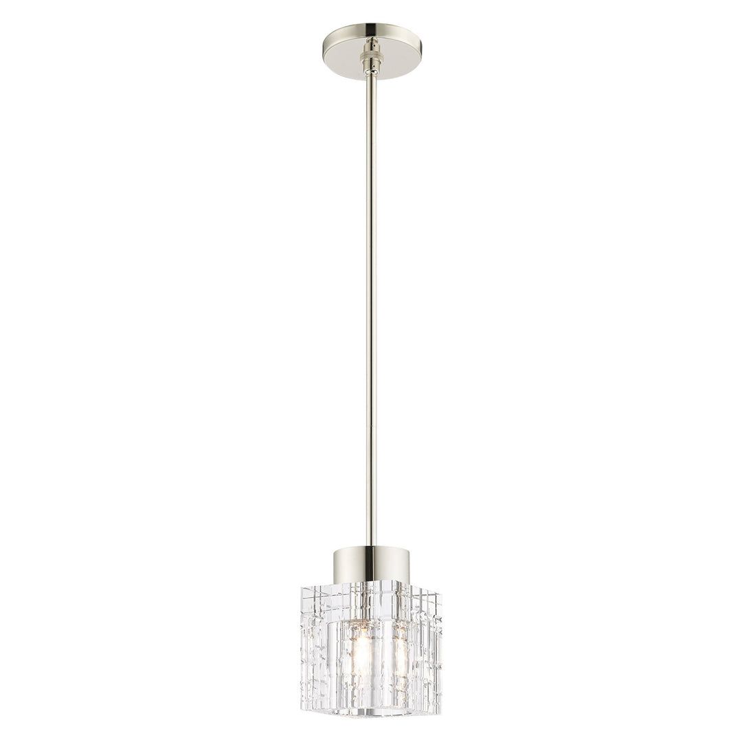 1 Light Polished Nickel Single Pendant
