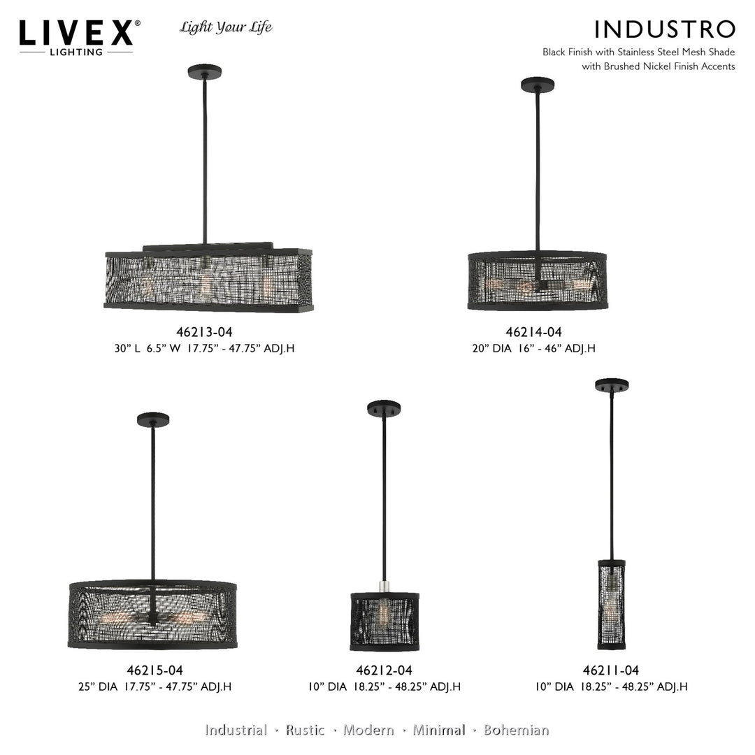 1 Light Black Pendant