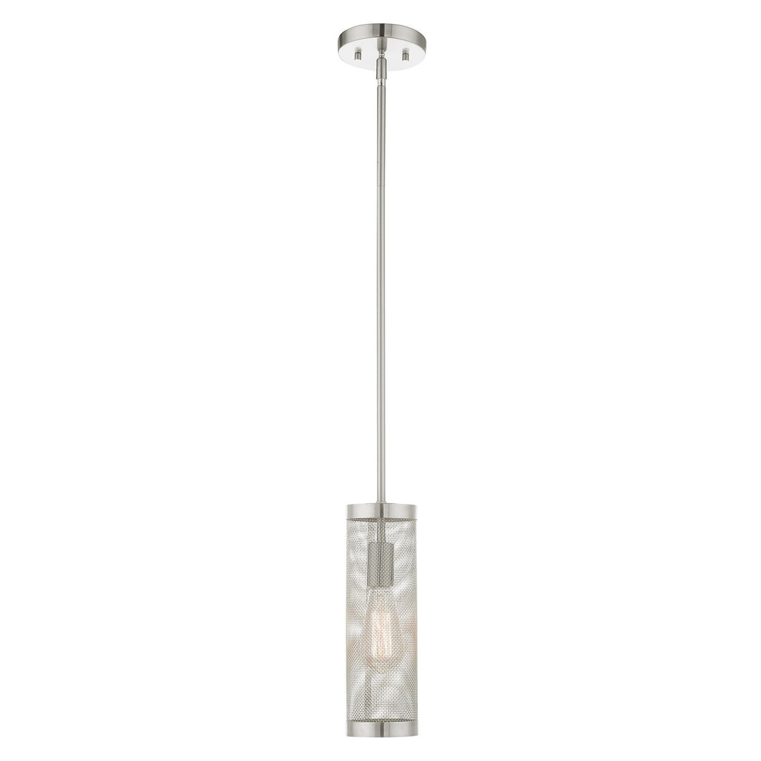1 Light Brushed Nickel Pendant by Livex Lighting