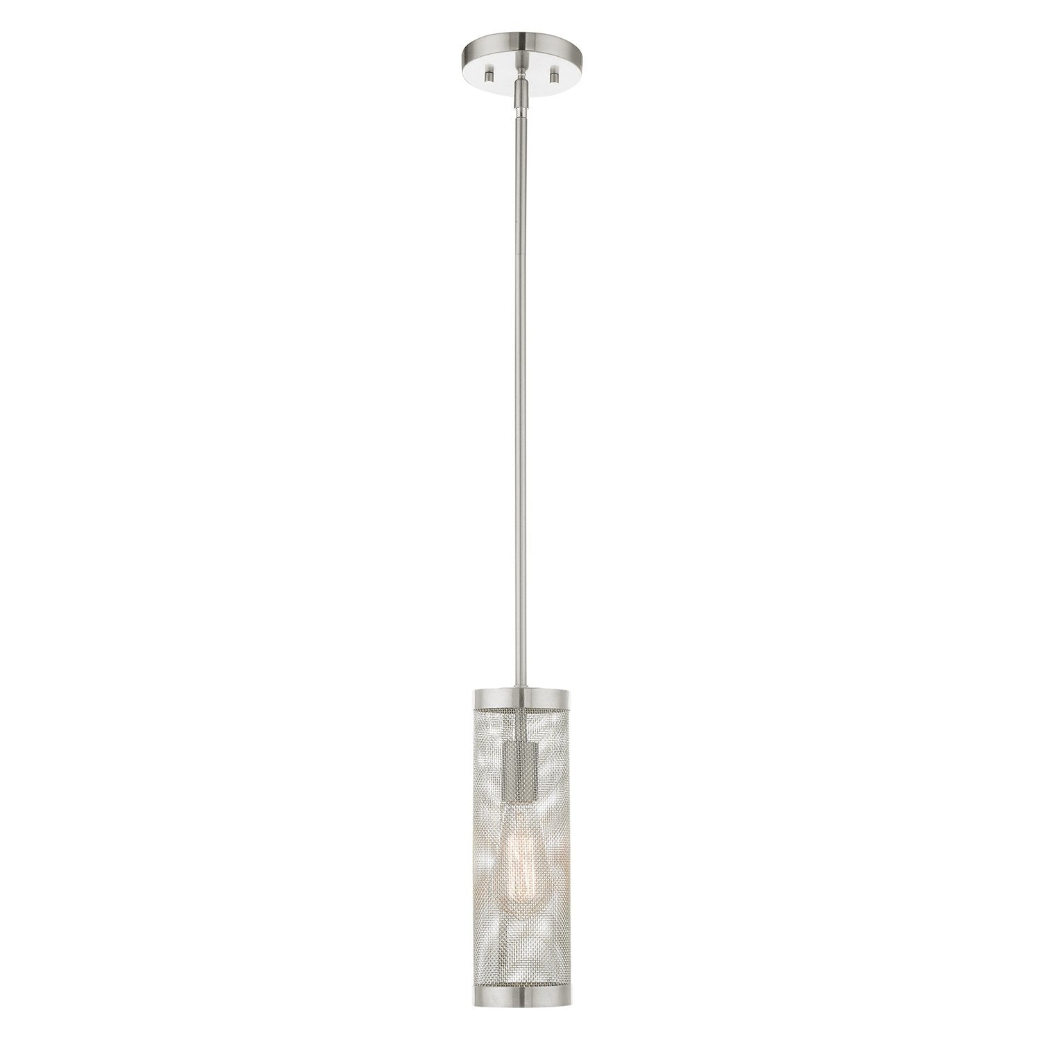 1 Light Brushed Nickel Pendant by Livex Lighting