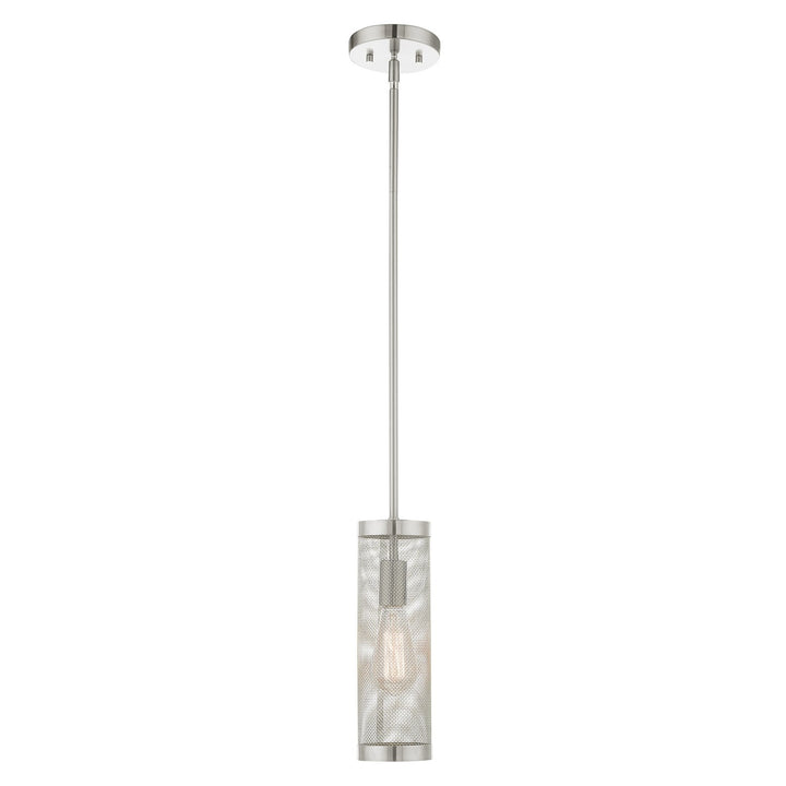 1 Light Brushed Nickel Pendant by Livex Lighting