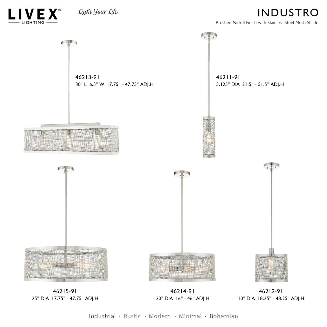 1 Light Brushed Nickel Pendant