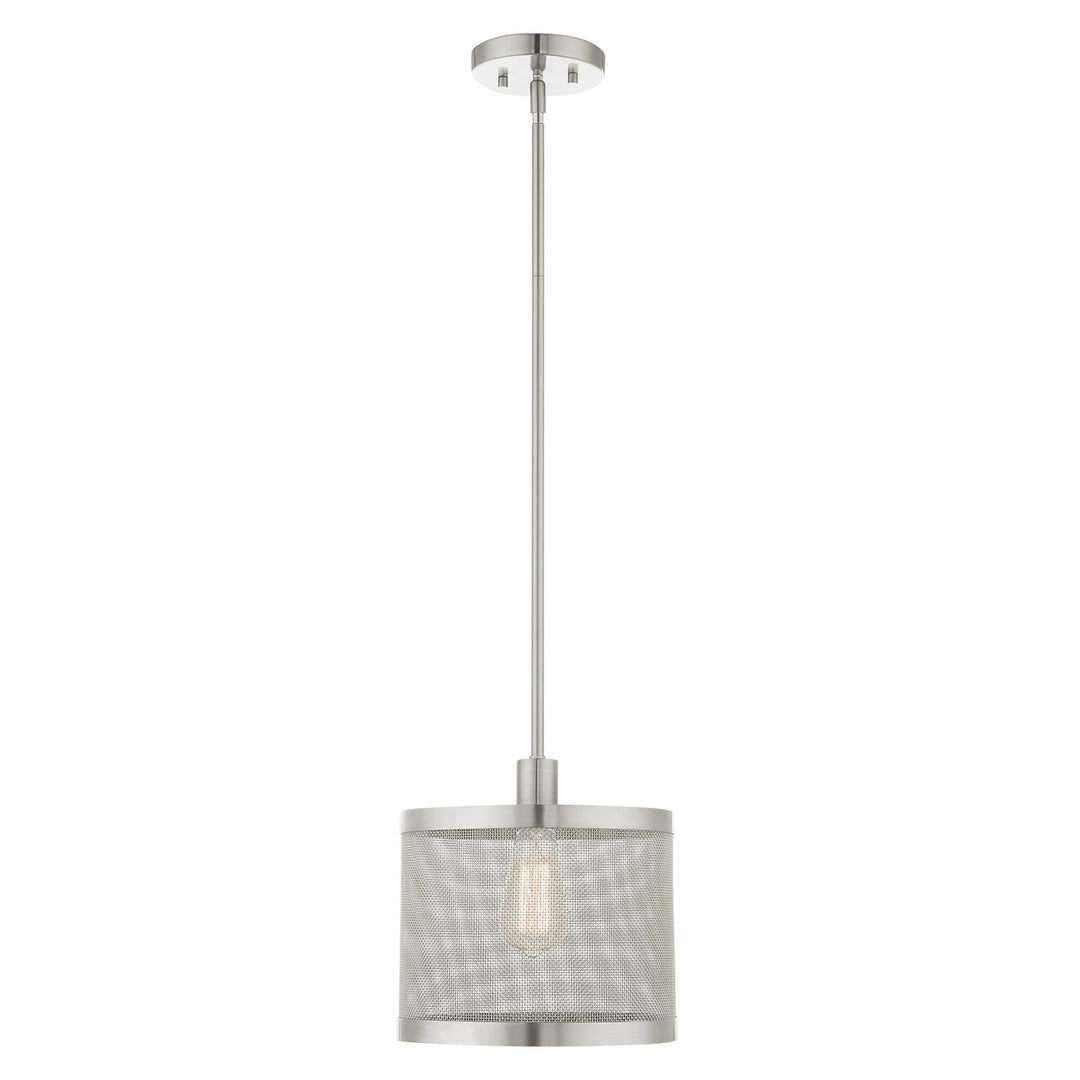 1 Light Brushed Nickel Pendant by Livex Lighting