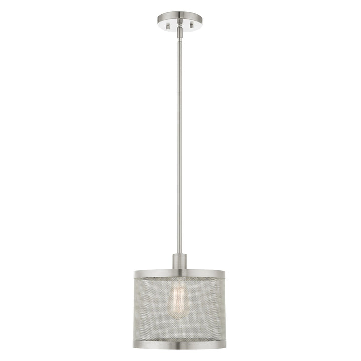 1 Light Brushed Nickel Pendant by Livex Lighting
