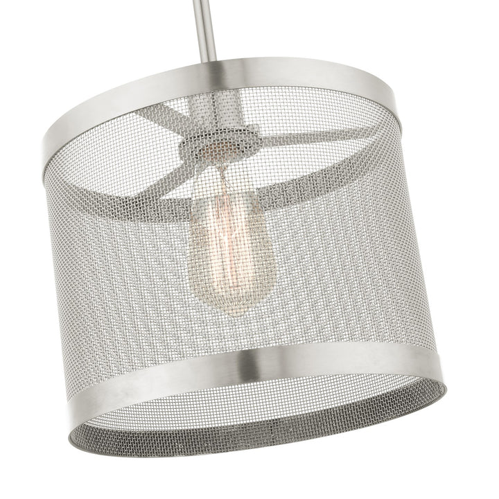 1 Light Brushed Nickel Pendant