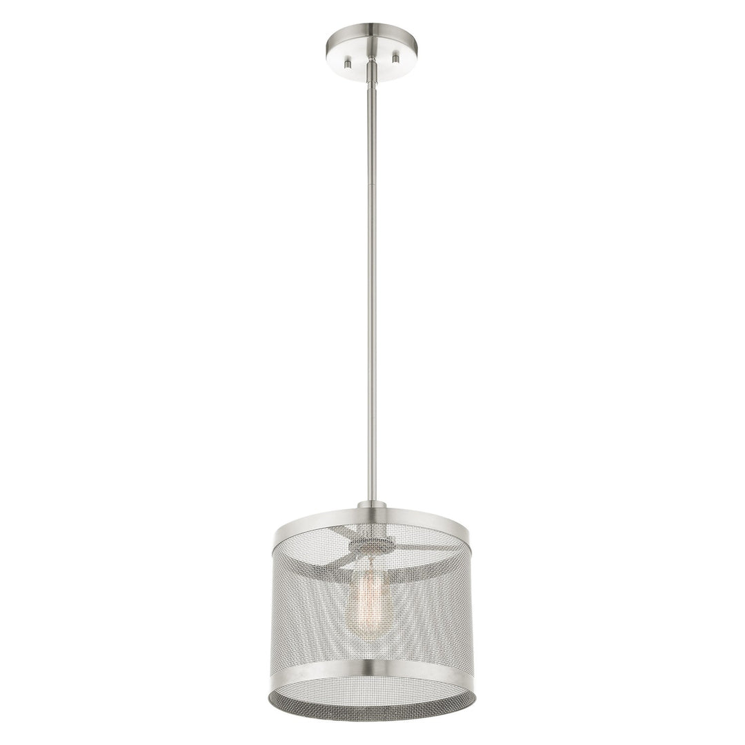 1 Light Brushed Nickel Pendant