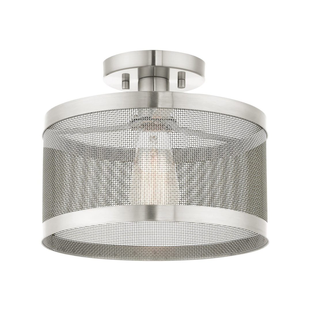 1 Light Brushed Nickel Semi Flush Mount by Livex Lighting
