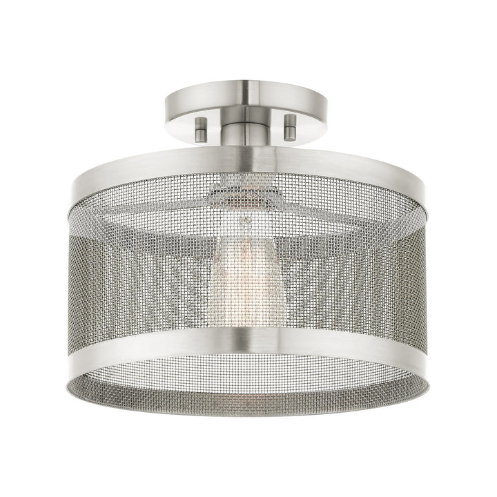 1 Light Brushed Nickel Semi Flush Mount by Livex Lighting