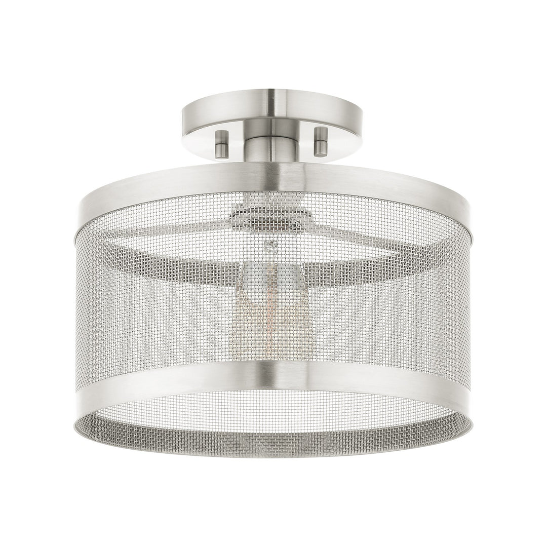 1 Light Brushed Nickel Semi Flush Mount