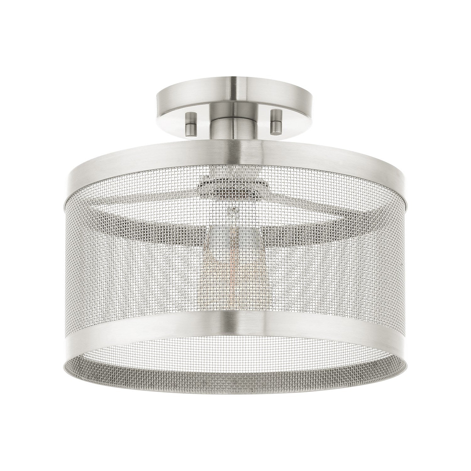 1 Light Brushed Nickel Semi Flush Mount