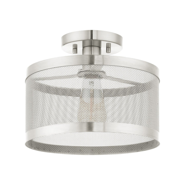 1 Light Brushed Nickel Semi Flush Mount